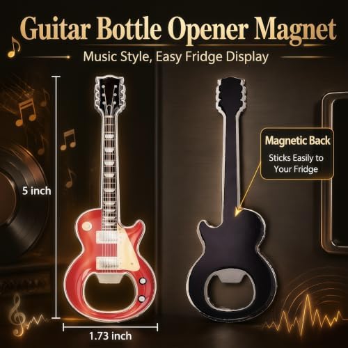 Guitar Shaped Bottle Opener, 2 Pack Metal Beer Opener Gift for Music Lovers