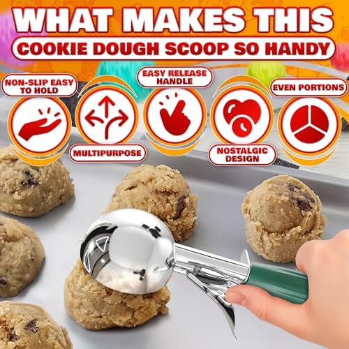 2.67 Oz Ice Cream Scoop with Trigger, #12 Scoop for Portion Control
