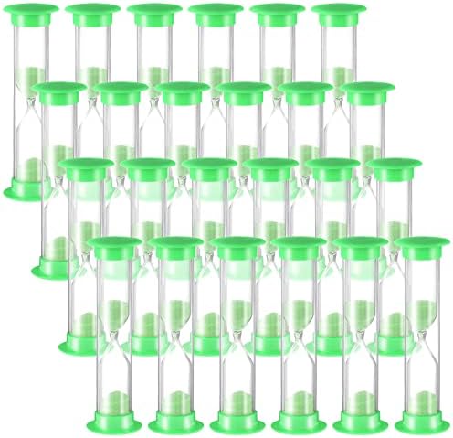 24 Pcs 5 Minute Sand Timer Plastic Hourglass 5 Min Visual Timer Mini Classroom Small Shower Hourglass for Teacher Classroom School Must Haves Supplies Egg Sand Clock Kids Time Management(Green)