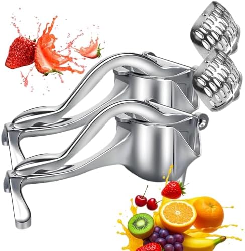 Manual Juicer, Hand Press Juicer Squeezer for Efficient Juice Extraction - Aluminum Alloy Citrus Press for Lemon,Orange,Lime,Grapefruit,Pomegranate (medium 2PCS)