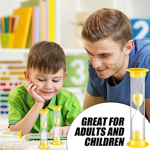 24 Pcs 5 Minute Sand Timer Plastic Hourglass 5 Min Visual Timer Mini Classroom Small Shower Hourglass for Teacher Classroom School Must Haves Supplies Egg Sand Clock Kids Time Management(Yellow)