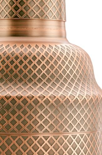 Barfly 3-Piece Diamond Lattice Etch Japanese Cocktail Shaker Set (24 Oz/700ml), Antique Copper