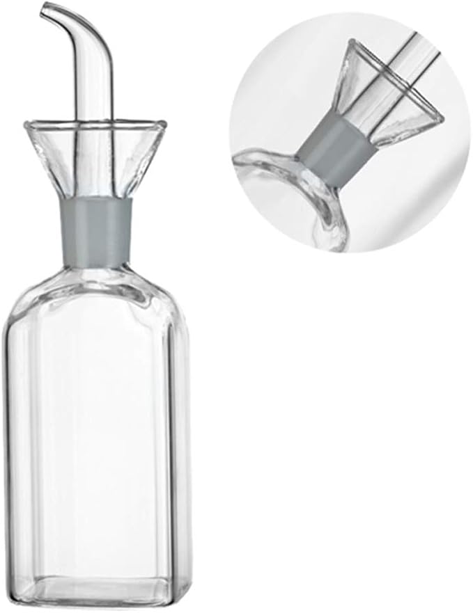 LandHope Oil Bottle Glass Olive Oil Dispenser Bottle Glass Cooking Oil Vinegar Measuring Dispenser With Spout for Kitchen and BBQ (125ml/4.27oz)