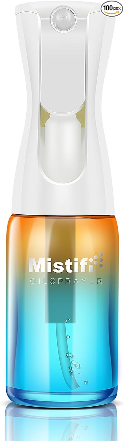 Mistifi Glass Oil Sprayer/Mister 5.1 fl oz (150ml), For Cooking Oil, Olive Oil, Soy Sauce, Vinegar, Non-Aerosol Refillable Dispenser, Spray Bottle (FS635 NiceSunset)