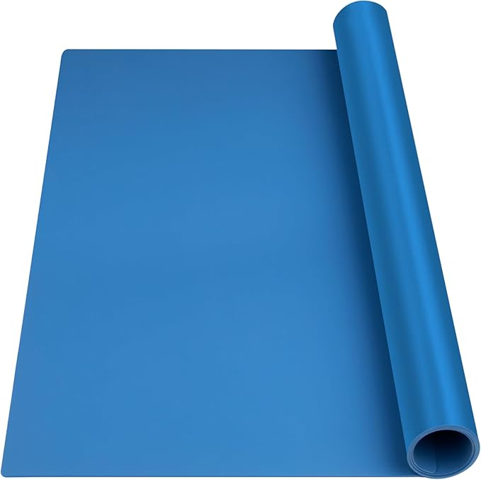 Extra Large Silicone Mat, 84”x24” Heat Resistant Mats for Countertop, Cuttable Waterproof Kitchen Counter Mat, Multipurpose Countertop Protector Mat, Silicone Mats for Kitchen Counter (Blue)