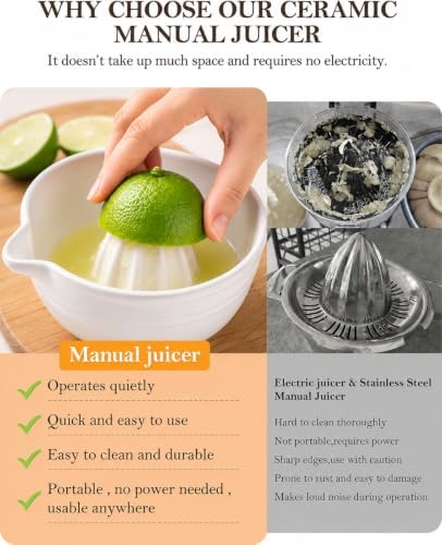 Lemon Squeezer Ceramic Citrus Juicer Bowl Manual Juicer Orange Juicer 18oz