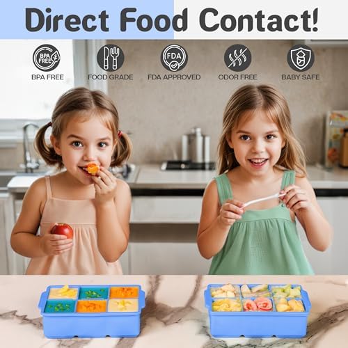 KitchFort® Large Silicone Ice Cube Tray (3-Pack) - 2" Big Ice Mold with Lid