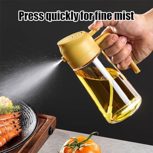 Oil Dispenser for Kitchen Spray, Oil Dispenser Bottle Spray and Pour, 2 in 1 Olive Oil Dispenser Bottle for Kitchen, 16oz/470ml Glass Oil Bottle for Air Fryer, Salad, Frying, BBQ ( Color : Black )