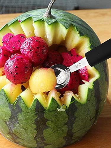 7Pcs Melon Baller Scoop Set, Stainless Steel Ball Spoon, Smooth Round Melon Balls Melon Scoop, Watermelon Cantaloupe Scooper for Watermelon, Ice Cream, Fruits, Sorbet(#1)