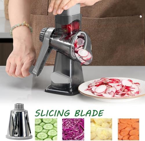 Dachenus Cheese Grater Rotary Cheese Grater,Versatile Cheese Shredder