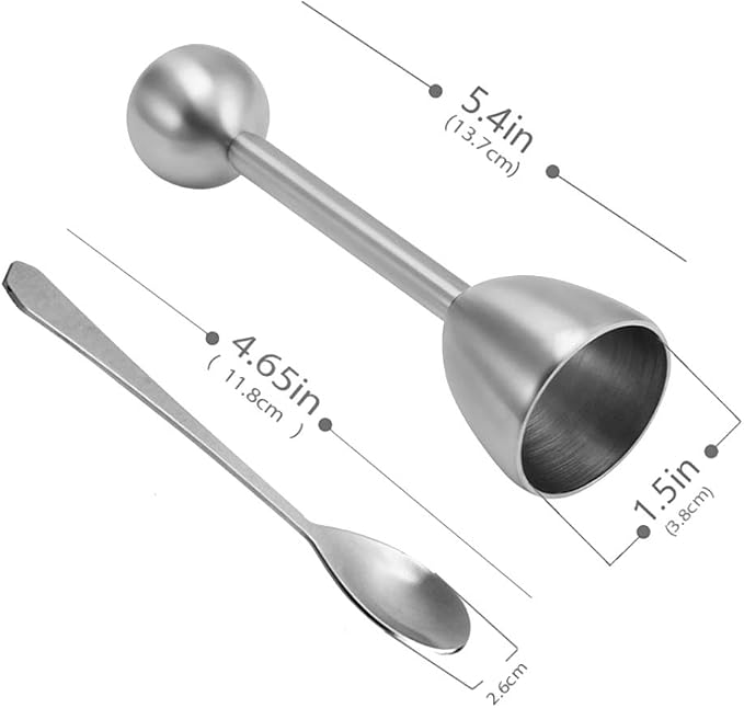 9pcs Steel Egg Cracker Topper Set,Hard Boiled Eggs Separator Holder