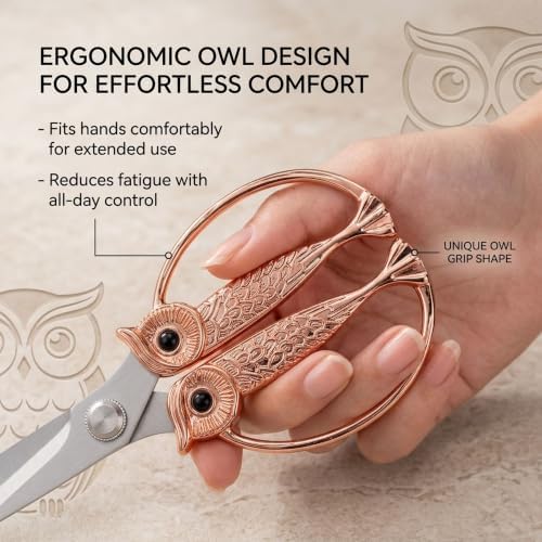 XSNBRD Kitchen Shears Heavy Duty, Rose Gold Stainless Owl Scissors.