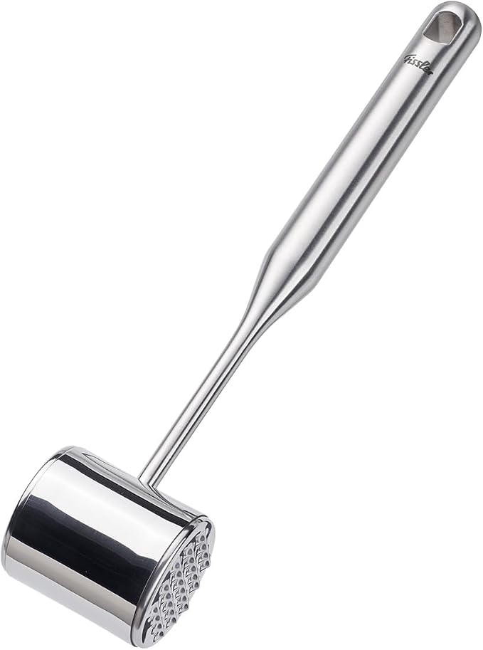 Fissler Essential Meat Tenderizer, 18/10 Stainless Steel Meat Mallet Hammer for Steak, Chicken & Poultry, Ergonomic Handle, Dishwasher Safe