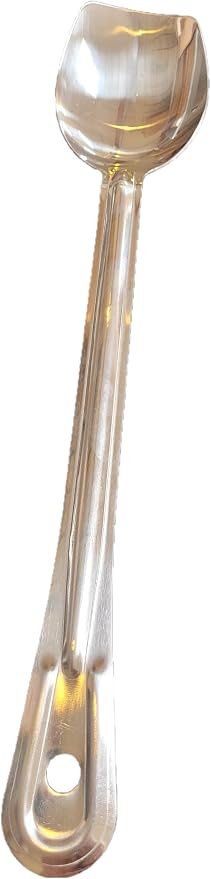 Cajun Classic Left Handed Roux Spoon - 7036, 15" Slanted, Stainless Steel, 1 Piece