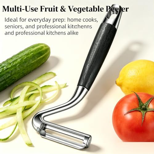 Wood Handle Stainless Steel Y Peeler, Potato Vegetable Fruit Peeler