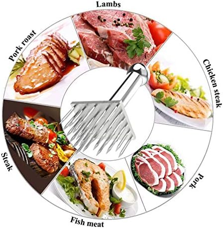 28-Needle Meat Tenderizer, 304 Stainless Steel Professional Meat Tenderizing Tool for Steak, Beef, Chicken, Pork, Heavy Duty Needle Blade Tenderizer for Kitchen BBQ Cooking