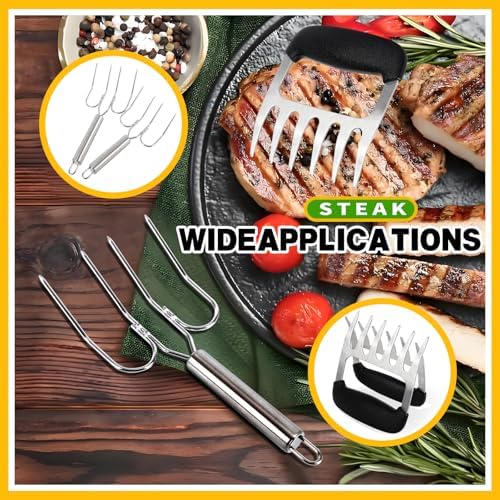 4 Pcs Turkey Lifter Forks And Meat Shredder Claws Set