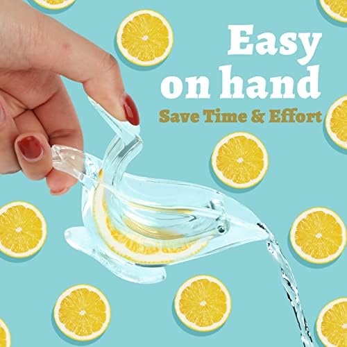 HNQH Manual Lemon Juicer, Acrylic Manual Lemon Slice Squeezer, Portable Transparent Fruit Juicer, Elegance Bird Shape, Hand Juicer for Orange Lemon Lime Pomegranate (4 Pack) (4 Pack)