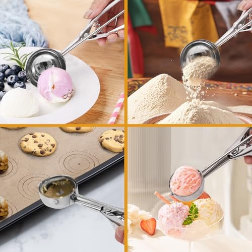 Cookie Scoop Set 3Pcs 18/8 Stainless Steel for Ice Cream & Dough Gift Box