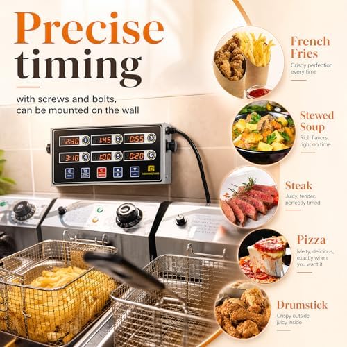 Relaxweex 2 Pack Commercial Digital Kitchen Timer for Cooking, 6 Channel