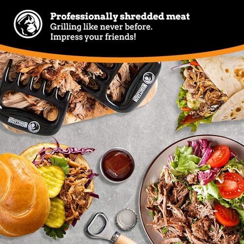 Mountain Grillers Meat Claws - Pulled Pork Shredder Tools for BBQ - Bear Claws for Shredding Meat on Grill, Smoker, or Barbecue - Heavy Duty Grilling Accessories - Pack of 2, Black