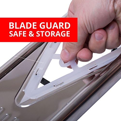 [Improved] V-Blade Mandoline Food Slicer + FREE Cut-Resistant Gloves - Stainless Steel Adjustable Vegetable Mandolin Slicer, Julienne Cutter - Includes 5 Inserts, Food Holder & Blade Guard