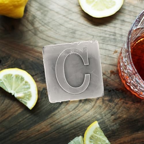 Letter C Monogram Ice Cube Mold Custom Ice Cube Mold 2 Inch Big Initials Silicone Ice Cube Tray Gifts for DAD Gifts for Him
