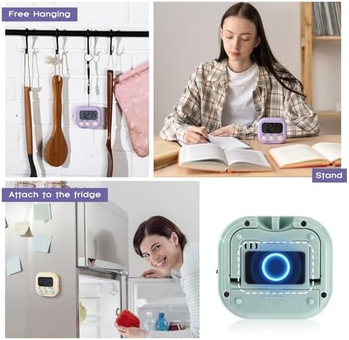 Weewooday 24 Pcs Digital Kitchen Timer Bulk, Macaron Colors