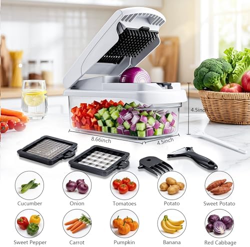 12-in-1 Veggie Chopper 8-Blade Dicer Slicer Grater