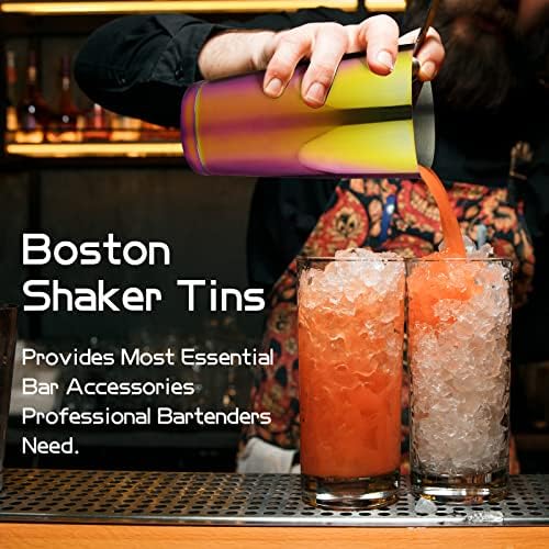 Stainless Steel Cocktail Shaker - 2 Piece 18oz & 28oz Boston Cocktail Shaker Bar Shaker Set Martini Shaker Set Bartender Shakers for Bartending - Dazzling