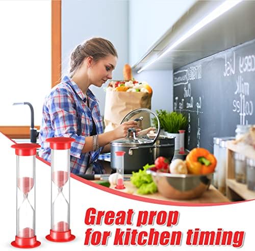 Geelin 40 Pcs 1 Minute Sand Timer for Kids Classroom Hourglass, Red