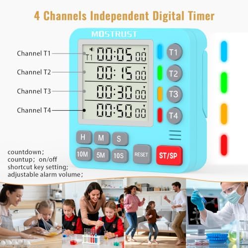 Digital Dual Kitchen Timer, Multiple Channels Countdown Timer