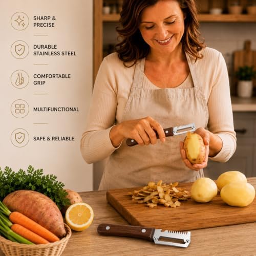 2 Pcs Multifunctional Vegetable Peeler, Julienne Shredder and Bottle Opener