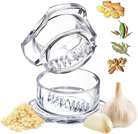 NexTrend Garlic Twister 4th Gen, clear manual garlic mincer for ginger, herbs and nuts