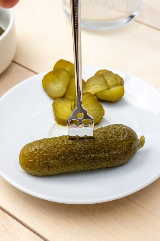 Suck UK Pickle Fork - Goth Decor - Fruit Picker - Gothic Accessories - Skull Head Pickle Grabber - Goth Kitchen Decor - Devil Horn - Pickled Onion Fork - Unique Kitchen Gadgets - Gothic Kitchenware
