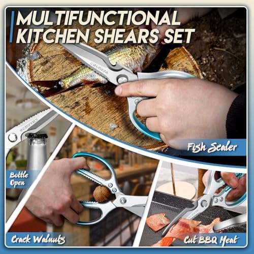 TIJERAS Kitchen Scissors Shears Set - 2PCS Stainless Steel Sharp