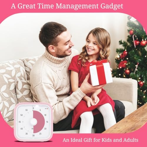 Visual Timer for Kids and Adult, 60-min Countdown Timer, LightPink