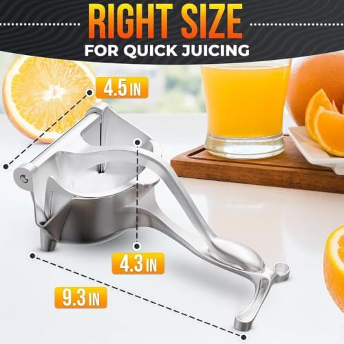 Hand Juicer Squeezer, Large 20 oz Aluminum Bowl with Pour Spout