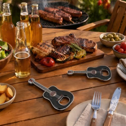 Guitar Shaped Bottle Opener, 2 Pack Metal Beer Opener Gift for Music Lovers