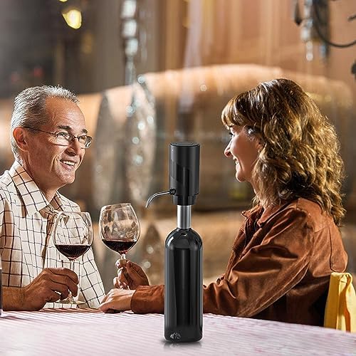 Wine Aerator Electric Wine Decanter Automatic Wine Aerator, Wine Dispenser withUSB TYPE-C Rechargeable for Wine enthusiasts & own use (Stainless steel)