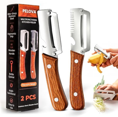 2Pcs Multifunctional Vegetable Peeler with Julienne Shredder, Bottle opener