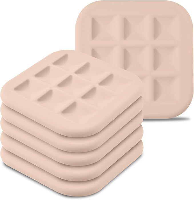 Silicone Trivets for Hot Pots and Pans, 6 Pack, Brown