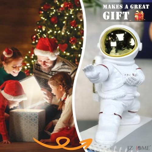F380 Astronaut Kung Fu Figurine Statue Resin Spaceman Sculpture Desktop Ornament Space Themed Crafts Cake Toppers Model Home Office Decor Gifts for Christmas