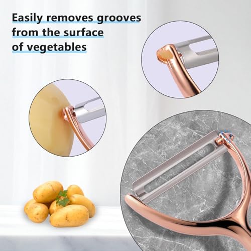 LIIGEMI Y Peeler with Practical Bud Remover, Durable Stainless Steel Blade for Daily Vegetable Peeling