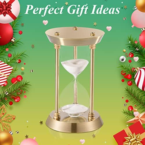Vintage Sand Timer 3 Minute Hourglass, Small Sand Clock, Antique Brass Sand Watch 3 Min,Antiguo Reloj De Arena 3 Minuto,Metal Unique Sandglass for Gifts Games Kitchen Home Office Decoration