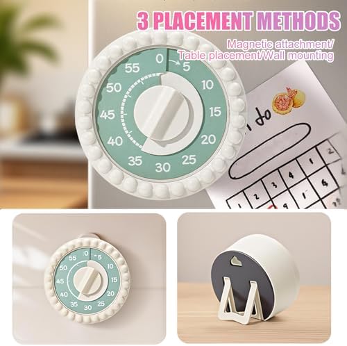 60-Minute Mechanical Kitchen Timer with Loud Alarm for Cooking, Baking, Eggs, and Kids - Magnetic Back, Cute Yellow Design, no Battery Needed, Egg Timer, Visual Timer for Kids, 1 Minute Sand Timer
