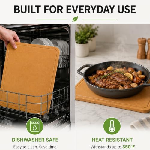 Composite Cutting Board Dishwasher Safe Non-Slip Juice Groove 14x10.5