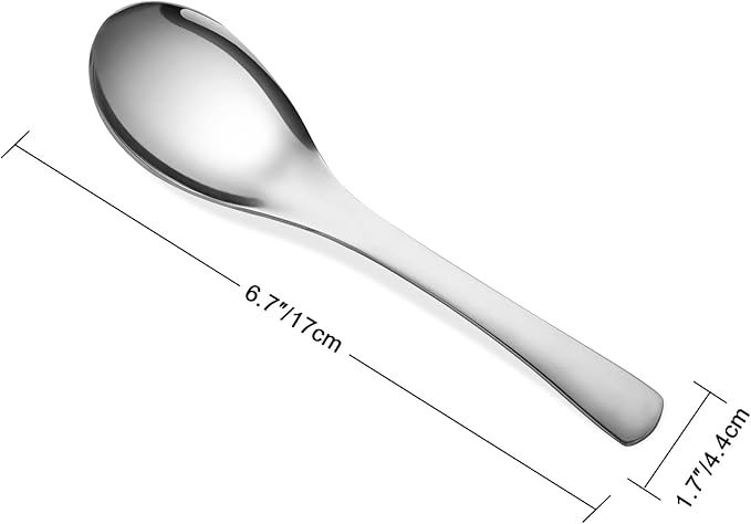 Soup Spoons High Grade 18/10 Stainless Steel 6.5"" Soup Spoon,Table Spoons MAODUV Dinner Spoons Thick Heavy-weight Ladle Spoons,Dishwasher Safe (4 Pack), Sliver