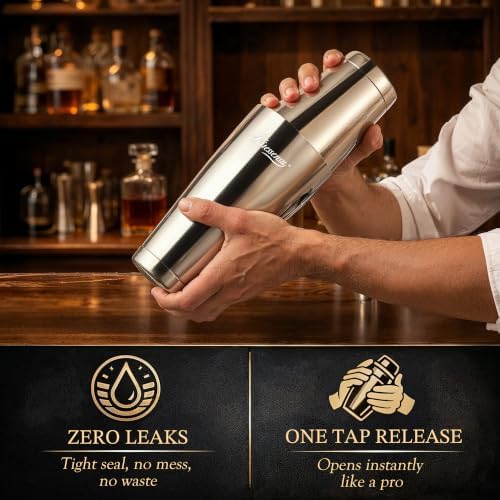 KITESSENSU Boston Cocktail Shaker Set, 8-Piece Stainless Steel Bar Kit