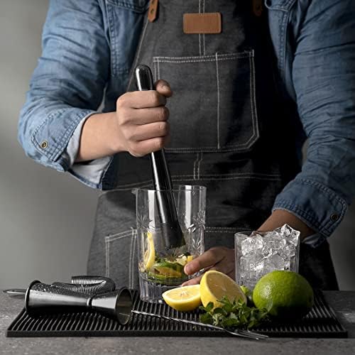 Homestia 10'' Muddler for Cocktails, Cocktail Muddler for Lemonade, Black